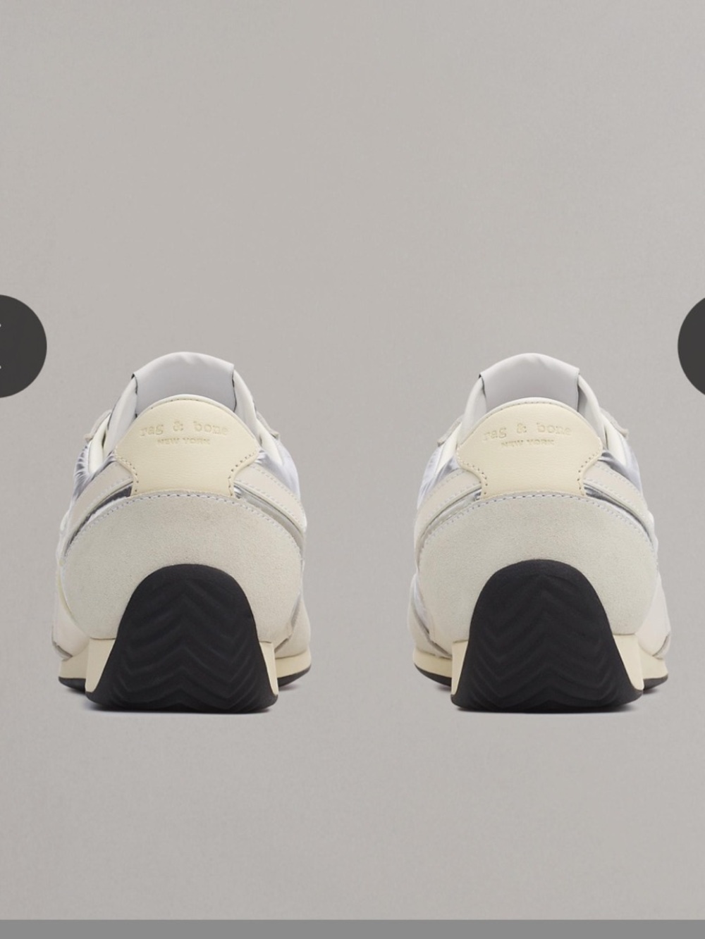 rag & bone Retro Runner Slim White and Silver Low-Top Sneakers US 8.5 - Picture 12 of 12